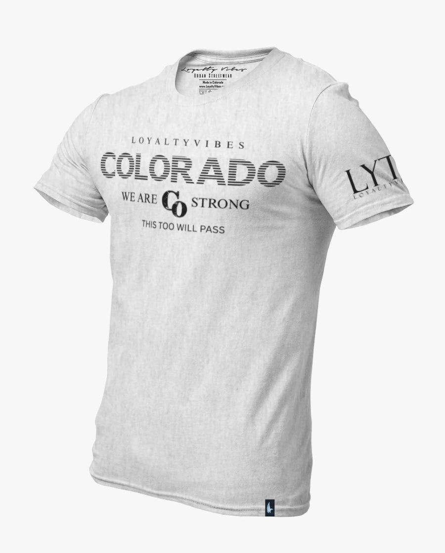 Loyalty Vibes Classic We Are Colorado Strong Tee Heather Gray