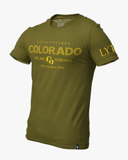 Loyalty Vibes Classic We Are Colorado Strong Tee Military Green / Yellow