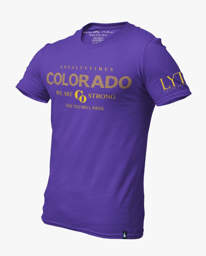 Loyalty Vibes Classic We Are Colorado Strong Tee Purple / Yellow