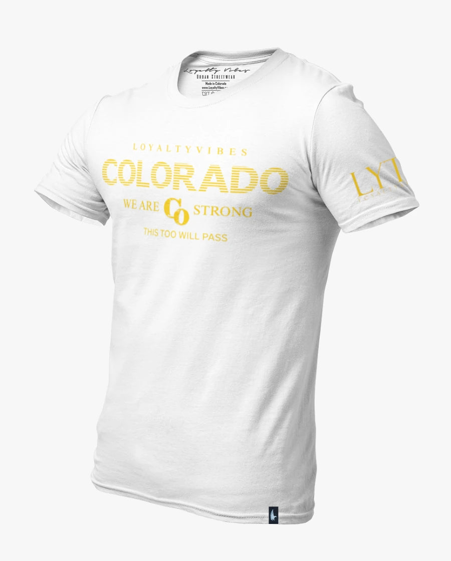 Loyalty Vibes Classic We Are Colorado Strong Tee White / Yellow