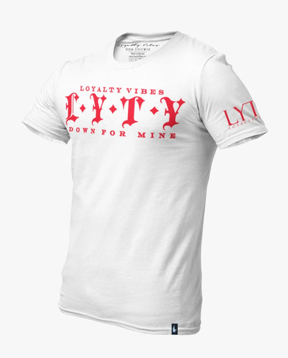 Loyalty Vibes Down For Mine Tee White Red