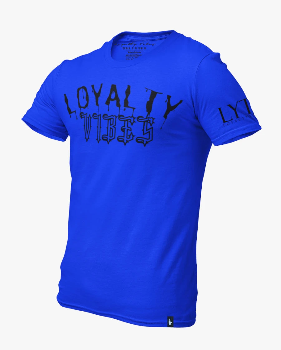 Loyalty Vibes Drip Tee Blue Black