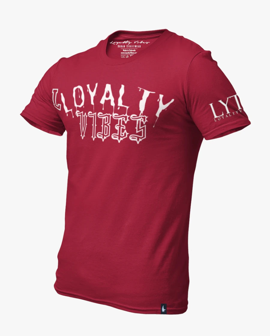 Loyalty Vibes Drip Tee Burgundy