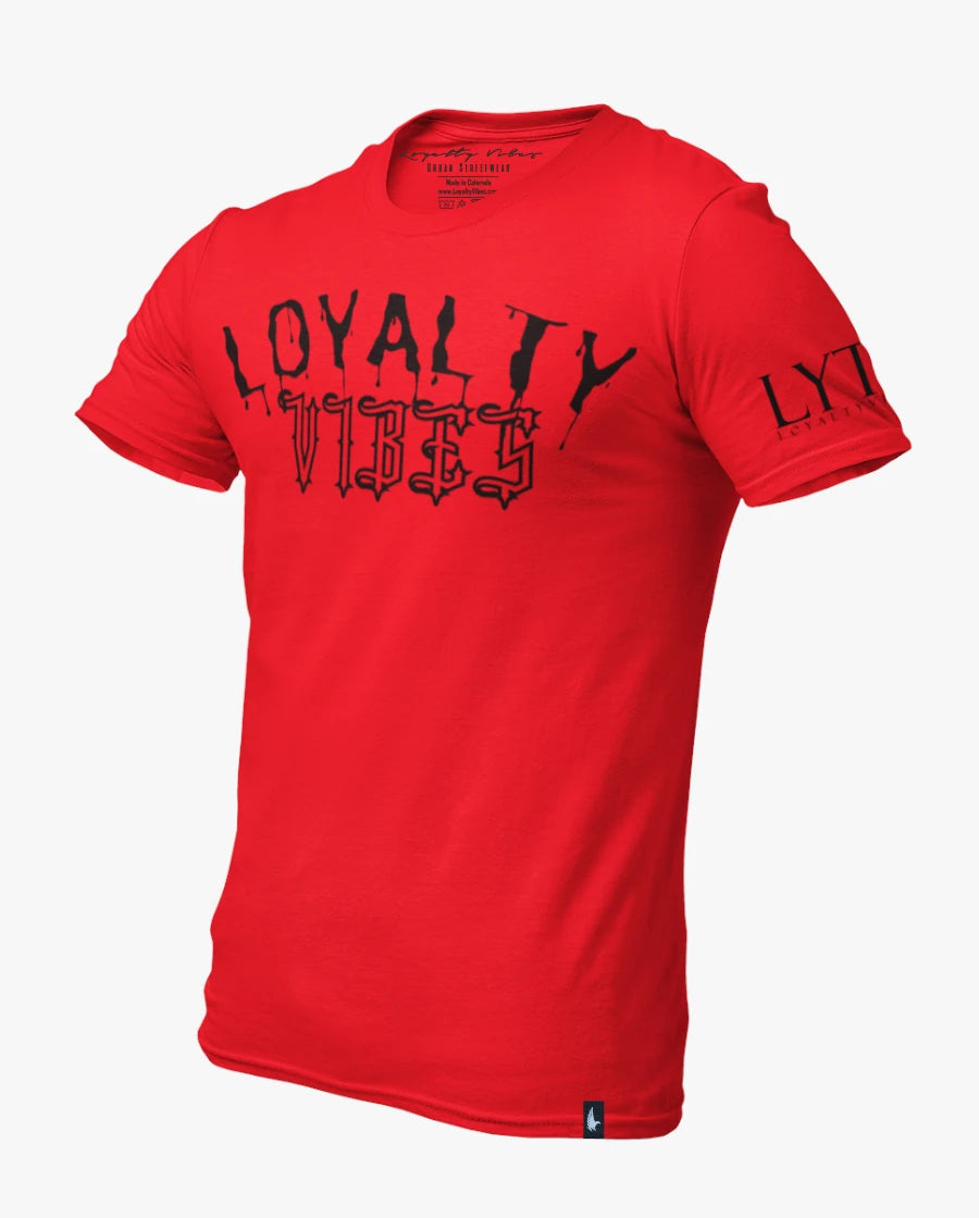Loyalty Vibes Drip Tee Red Black