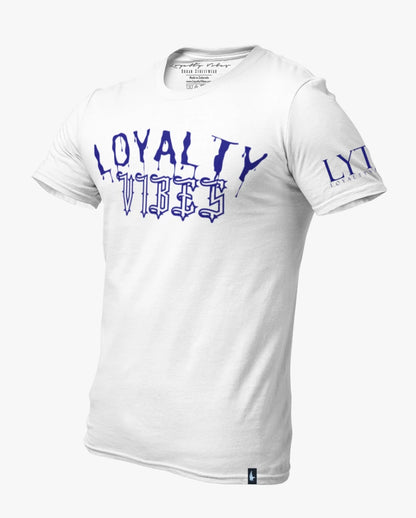Loyalty Vibes Drip Tee White Blue