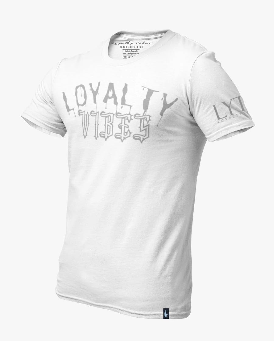 Loyalty Vibes Drip Tee White Gray