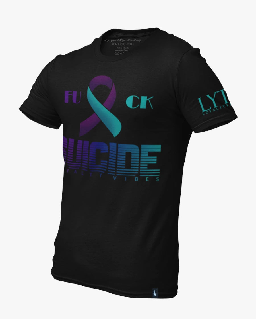 Loyalty Vibes Fk Suicide T-Shirt Black Teal Purple Loyalty Vibes