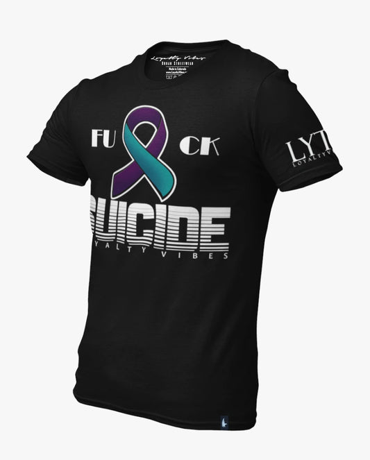 Loyalty Vibes Fk Suicide T-Shirt Black White Teal Purple Loyalty Vibes