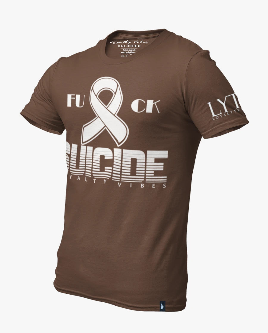 Loyalty Vibes Fk Suicide T-Shirt Brown Loyalty Vibes