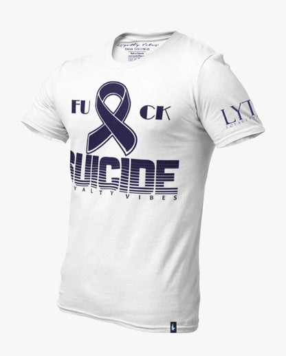 Loyalty Vibes Fk Suicide T-Shirt White Navy Loyalty Vibes