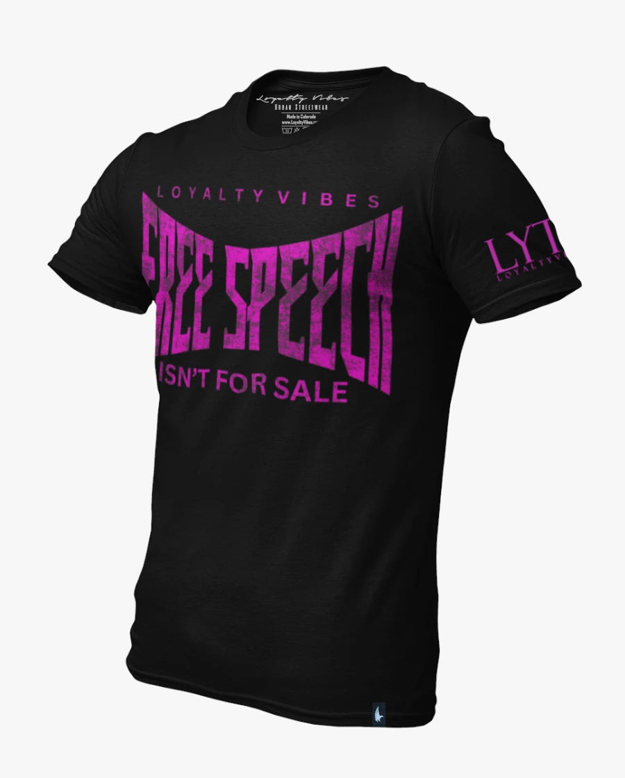 Loyalty Vibes Loyalty Vibes Free Speech Graphic T-Shirt Black Pink