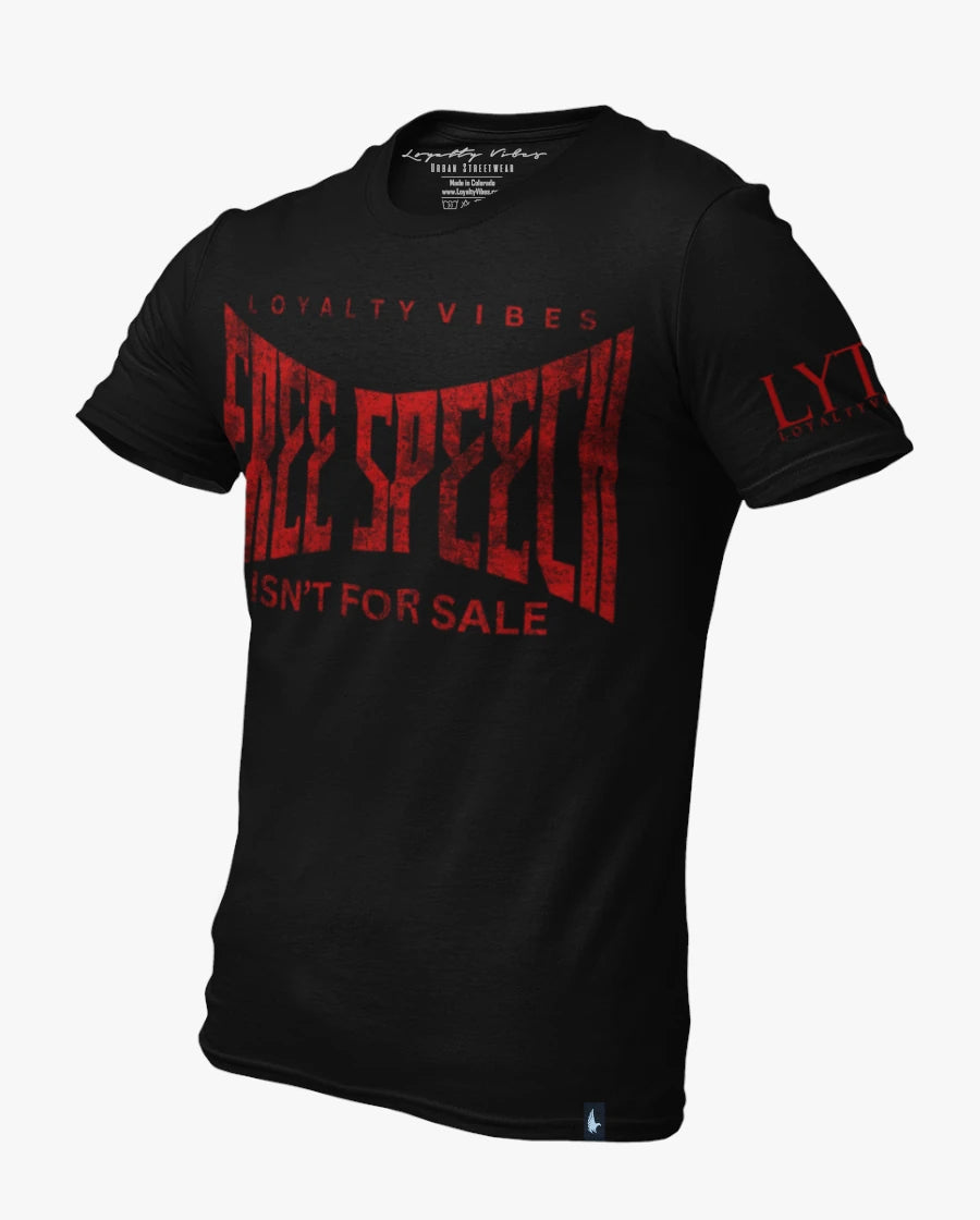 Loyalty Vibes Loyalty Vibes Free Speech Graphic T-Shirt Black Red