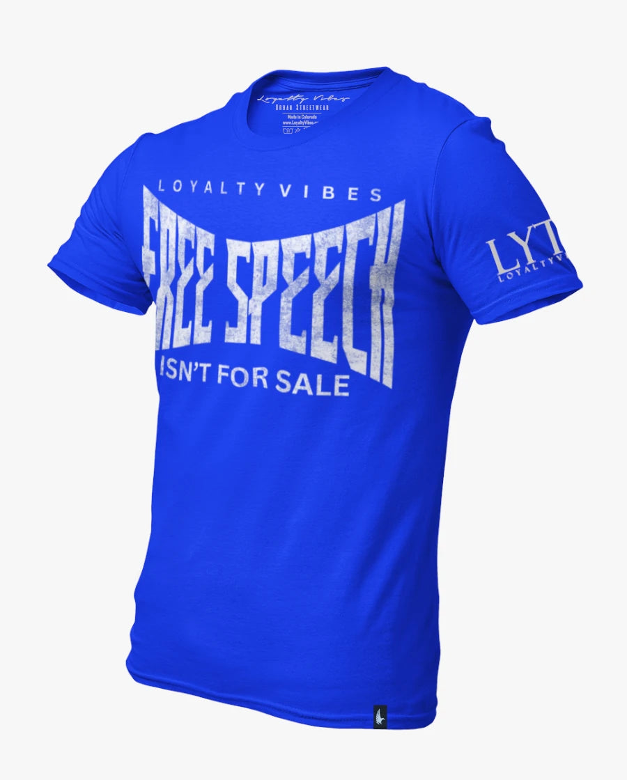 Loyalty Vibes Loyalty Vibes Free Speech Graphic T-Shirt Blue