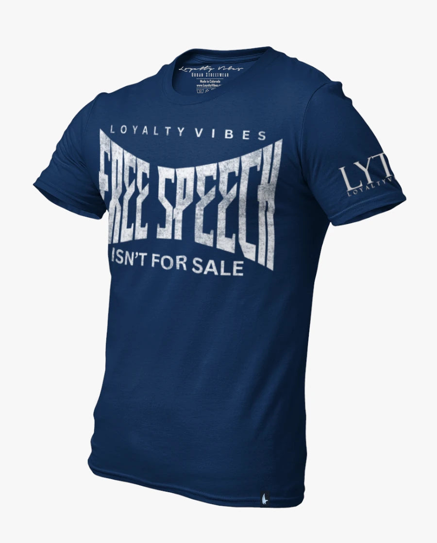 Loyalty Vibes Loyalty Vibes Free Speech Graphic T-Shirt Navy Blue