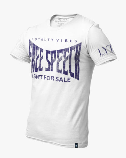 Loyalty Vibes Free Speech Tee White Navy