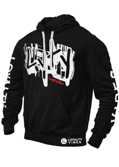 Loyalty Vibes Graffiti Hoodie Black Loyalty Vibes