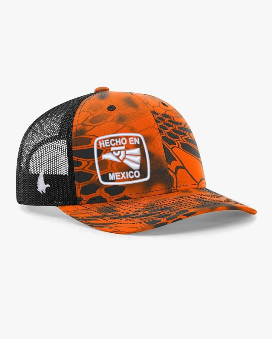 Loyalty Vibes Hecho En Mexico Trucker Hat Black Gauge Orange White Adjustable Loyalty Vibes