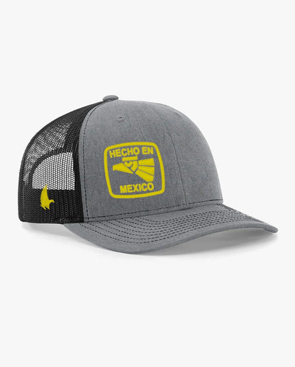Loyalty Vibes Hecho En Mexico Trucker Hat Black Heather Gray Yellow Adjustable Loyalty Vibes