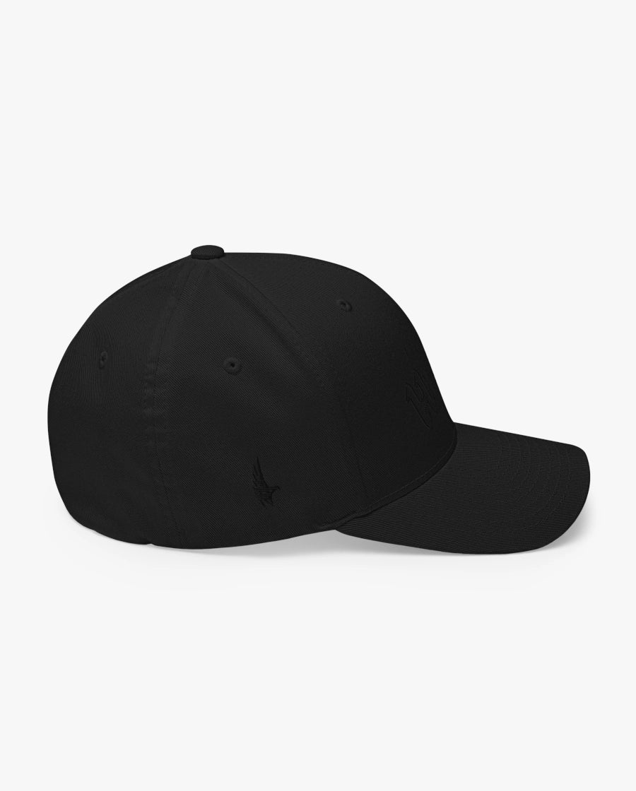 Loyalty Vibes Hustle Fitted Hat Blackout Right