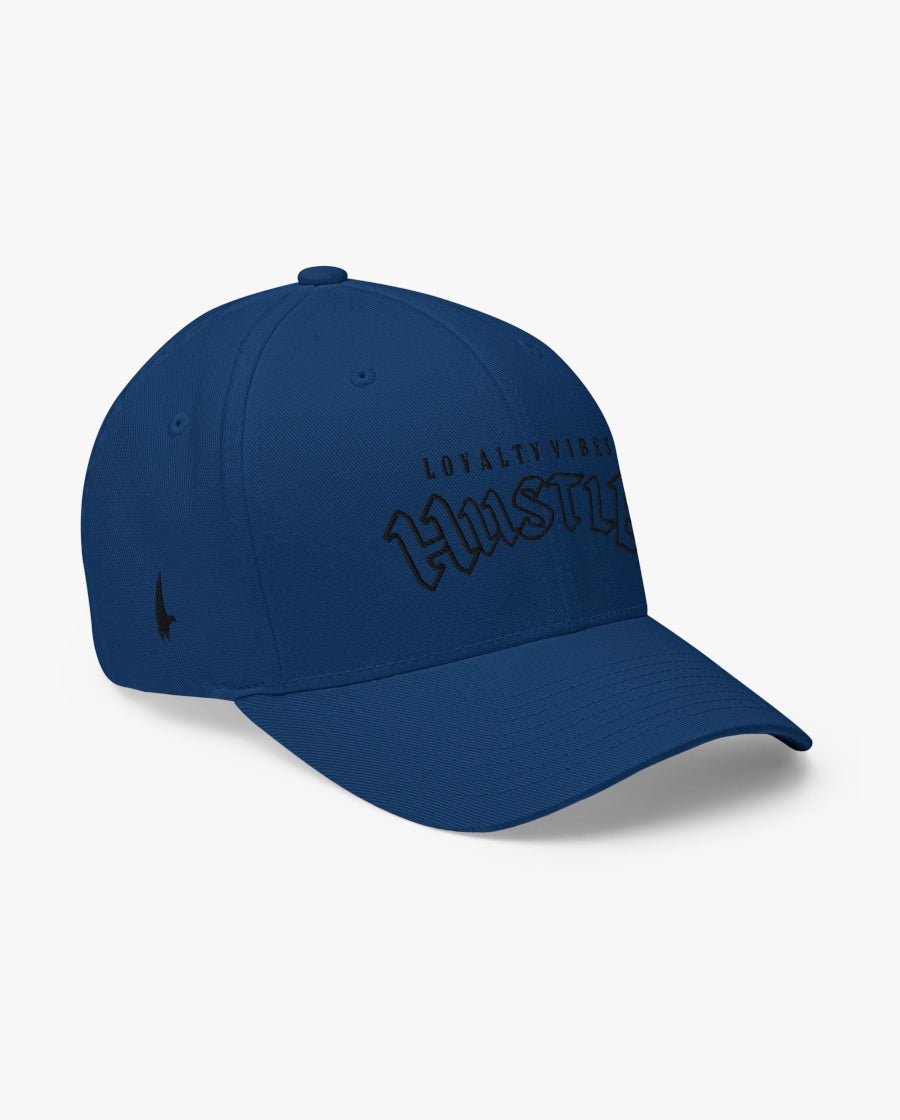 Loyalty Vibes Hustle Fitted Hat Blue Black