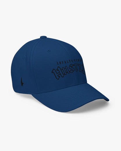 Loyalty Vibes Hustle Fitted Hat Blue Black