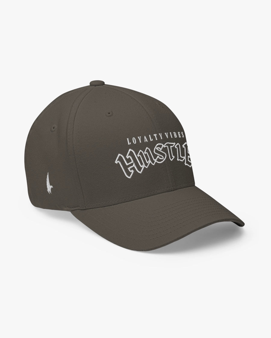 Loyalty Vibes Hustle Fitted Hat Charcoal Grey