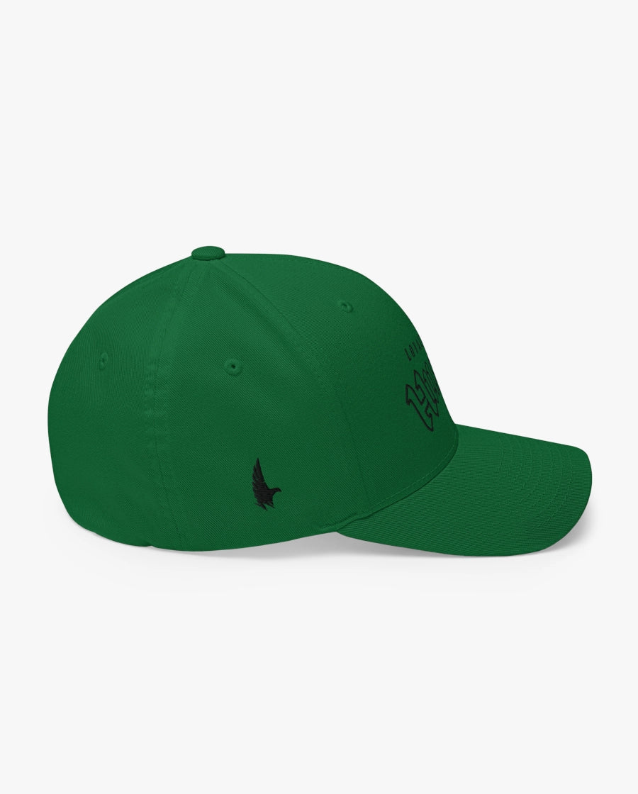 Loyalty Vibes Hustle Fitted Hat Green Black Right