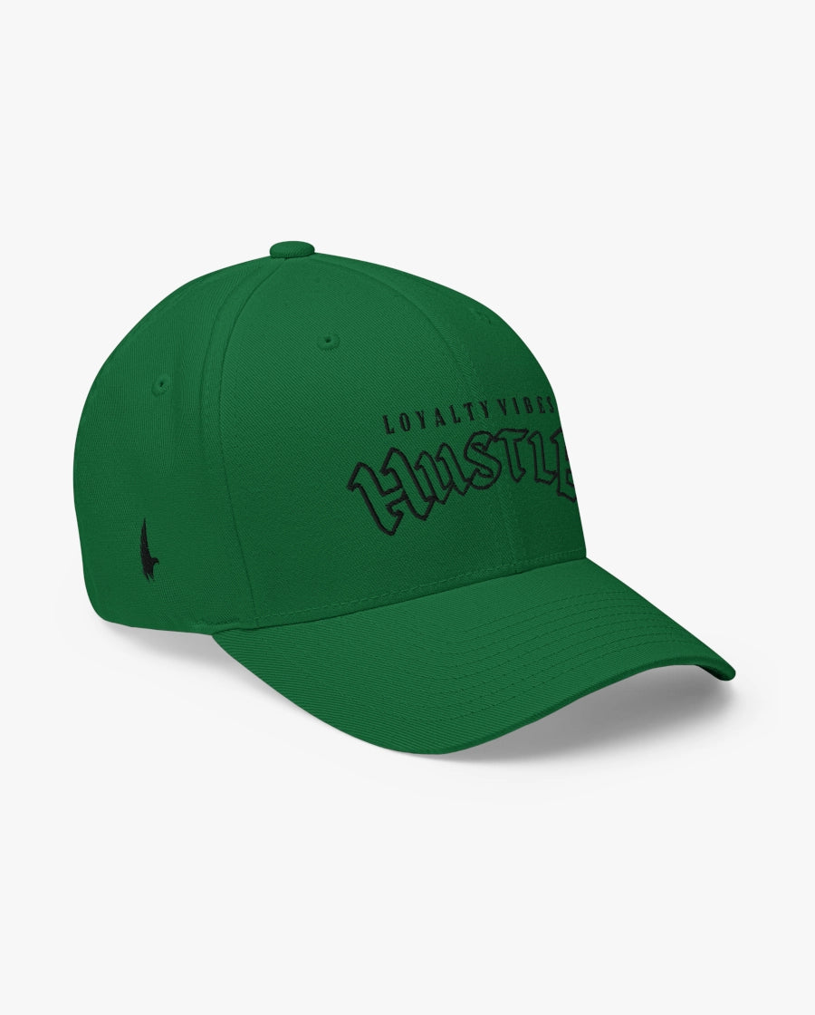 Loyalty Vibes Hustle Fitted Hat Green Black