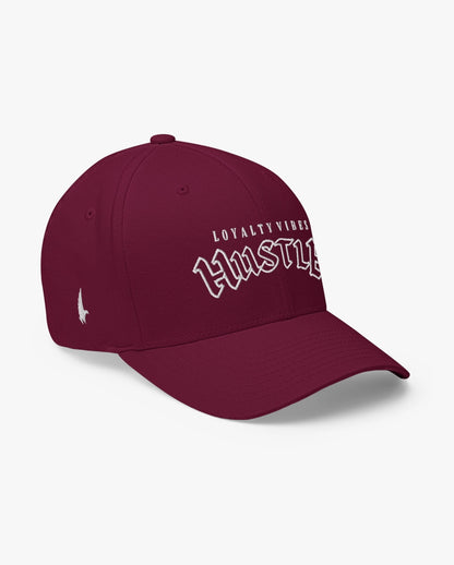 Loyalty Vibes Hustle Fitted Hat Maroon