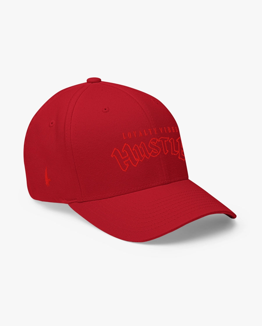 Loyalty Vibes Hustle Fitted Hat Red Red