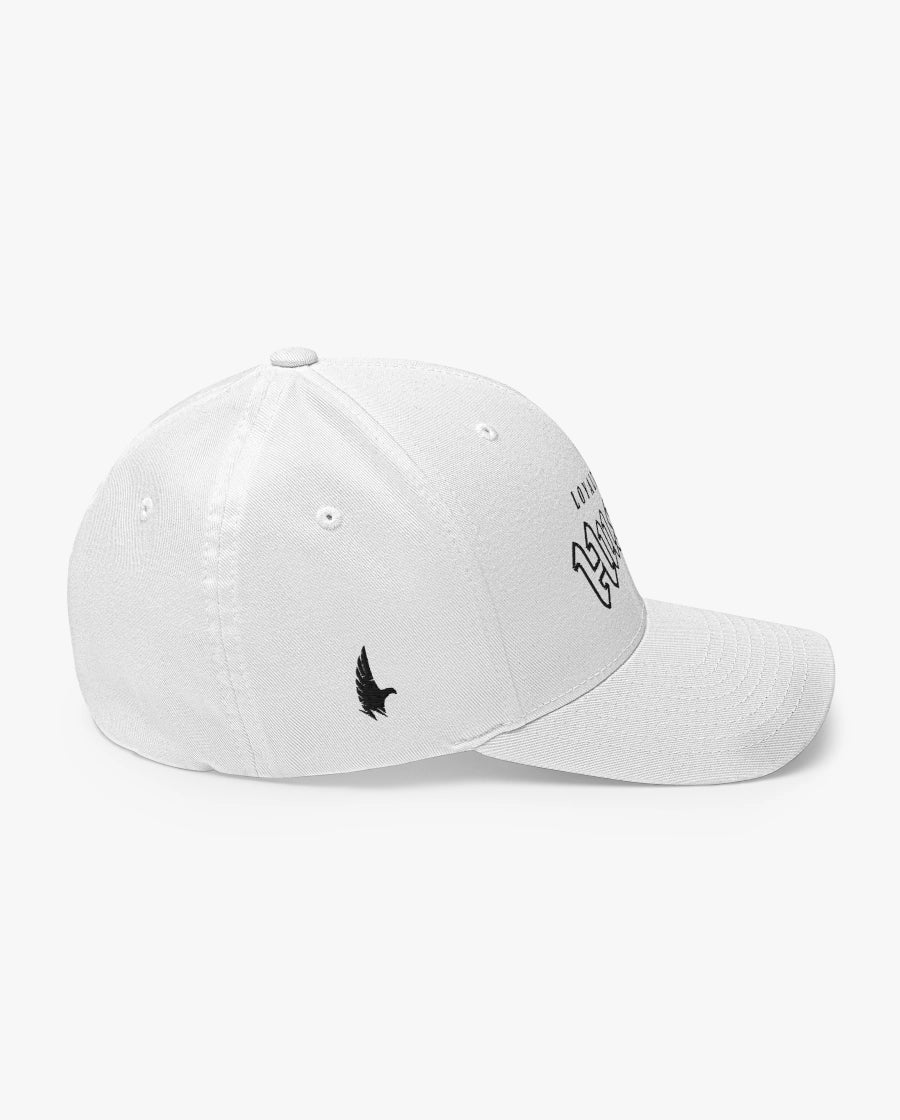 Loyalty Vibes Hustle Fitted Hat White Right