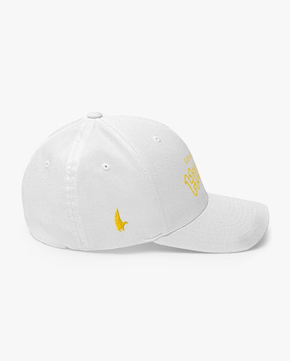 Loyalty Vibes Hustle Fitted Hat White Yellow Right