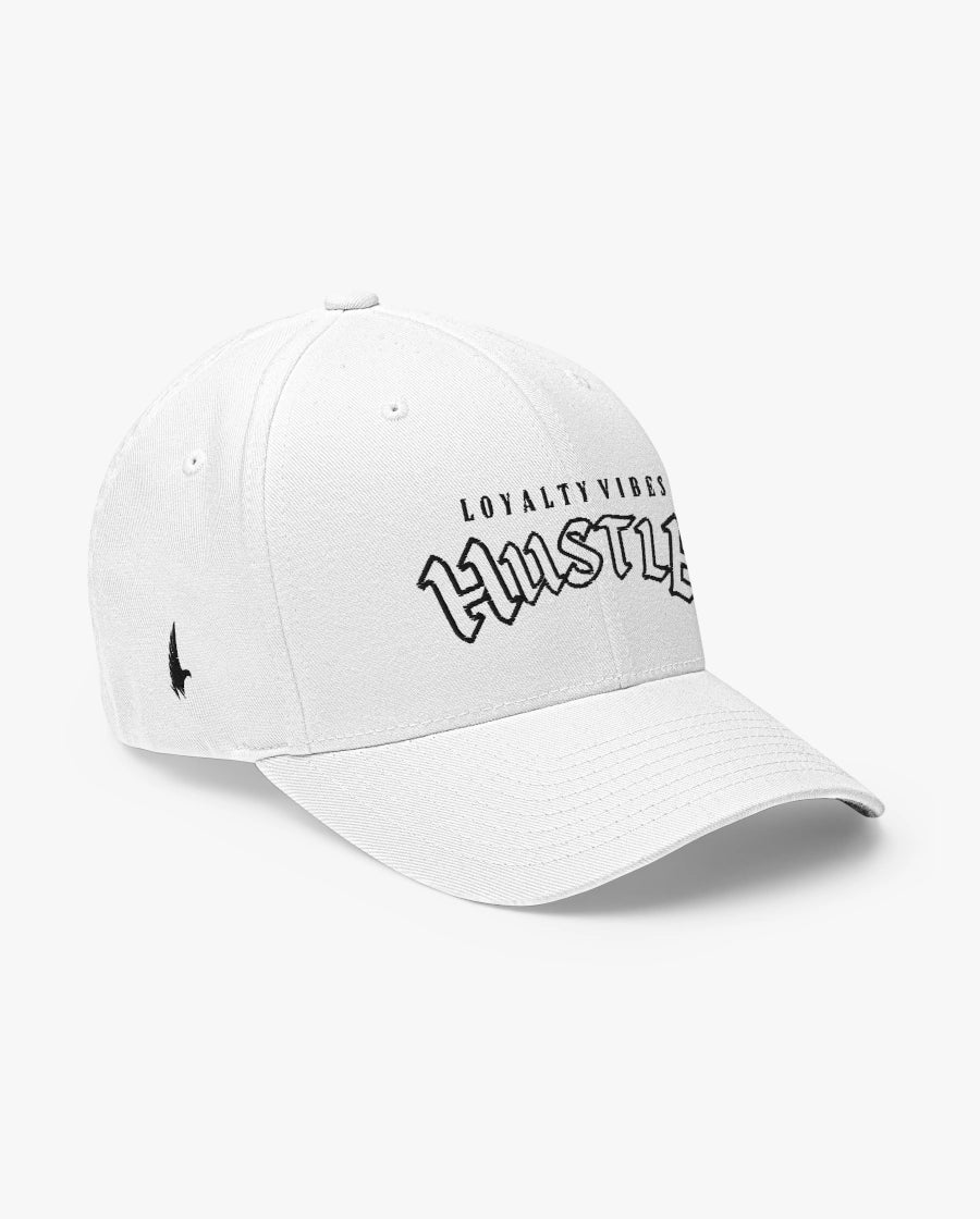 Loyalty Vibes Hustle Fitted Hat White