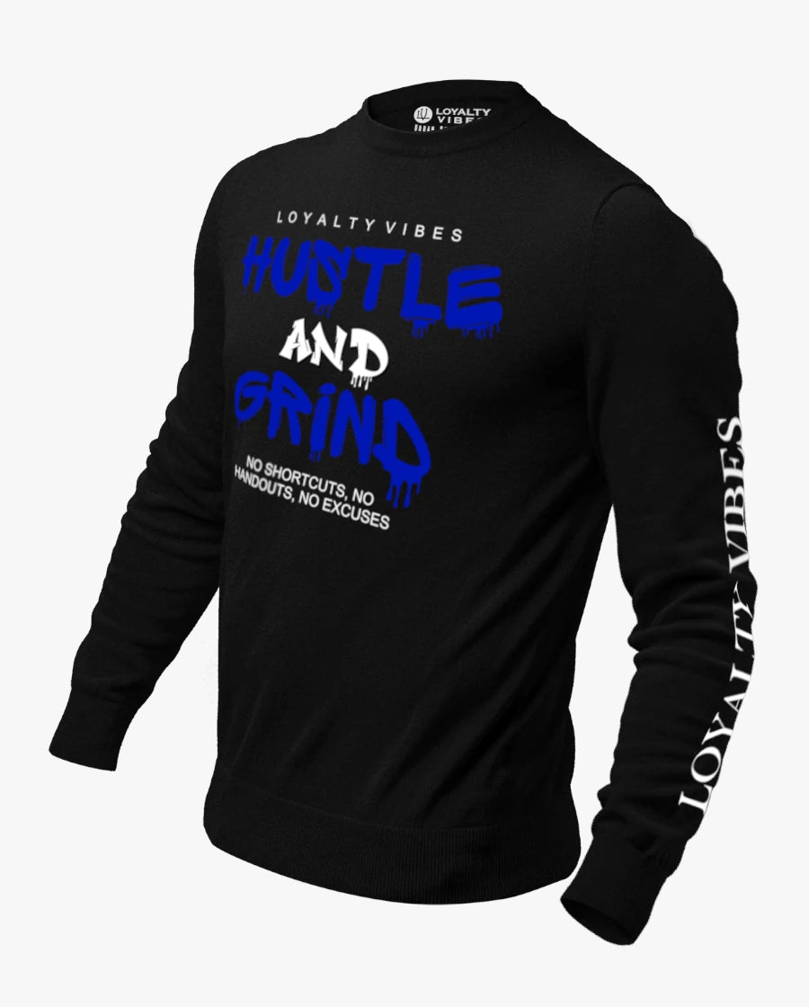 Loyalty Vibes Hustle & Grind Sweatshirt Black Blue