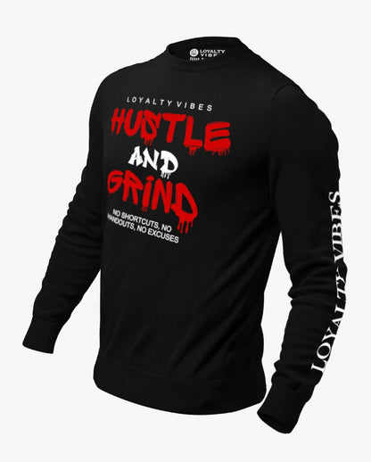 Loyalty Vibes Hustle & Grind Sweatshirt Black Red