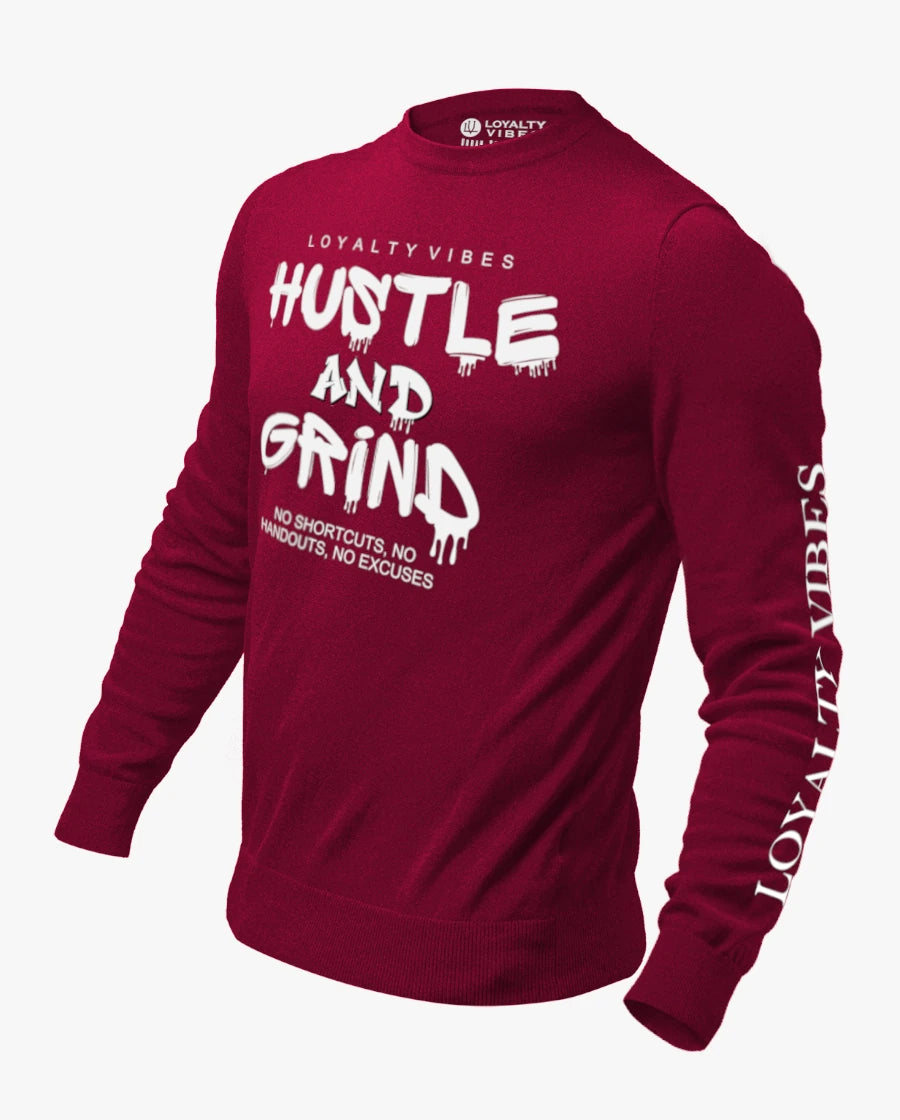 Loyalty Vibes Hustle & Grind Sweatshirt Maroon