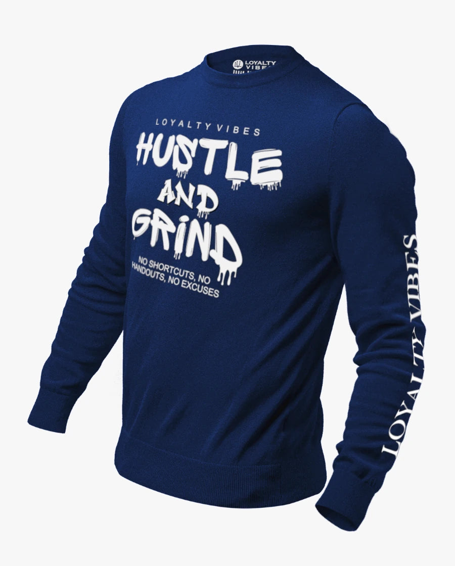Loyalty Vibes Hustle & Grind Sweatshirt Navy Blue