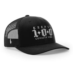 Keep It 100 Trucker Hat Black OS - Loyalty Vibes