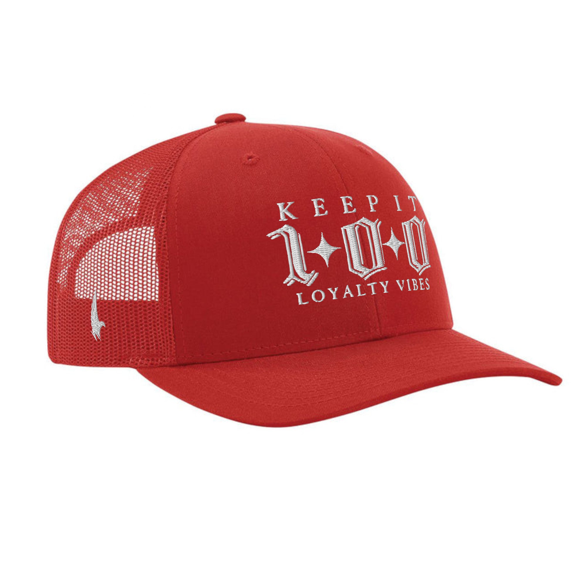 Keep It 100 Trucker Hat Red OS - Loyalty Vibes