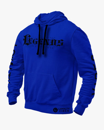 Loyalty Vibes Legends Never Die Graphic Hoodie Blue Black Men's Loyalty Vibes