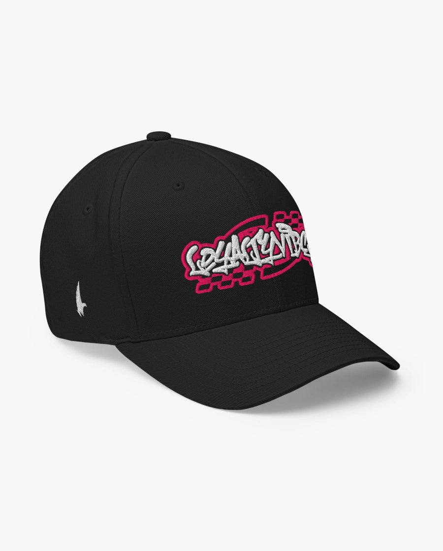 Loyalty Vibes Moto Fitted Hat Black/Pink