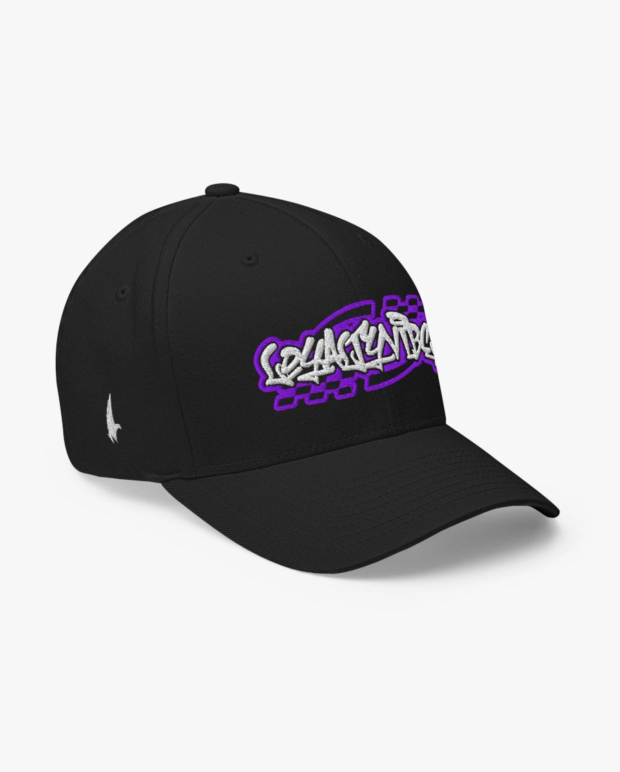 Loyalty Vibes Moto Fitted Hat Black/Purple