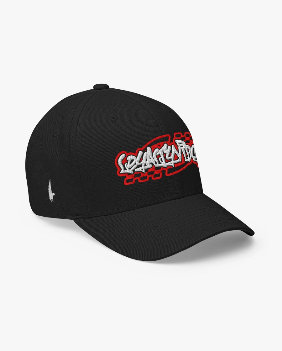 Loyalty Vibes Moto Fitted Hat Black/Red