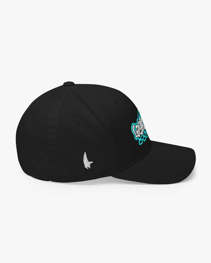 Loyalty Vibes Moto Fitted Hat Black/Teal Right