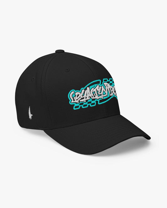 Loyalty Vibes Moto Fitted Hat Black/Teal