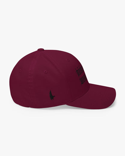 Loyalty Vibes Nobody Cares Work Harder Fitted Hat Maroon/Black Right