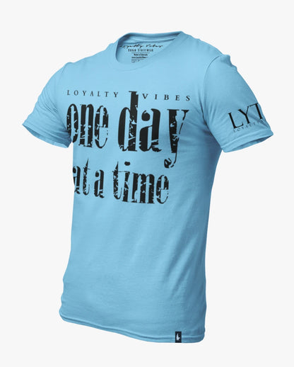 Loyalty Vibes One Day At A Time Tee Baby Blue / Black