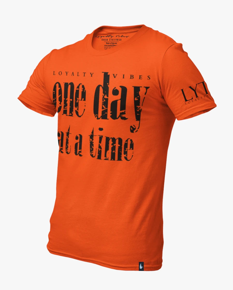 Loyalty Vibes One Day At A Time Tee Orange / Black
