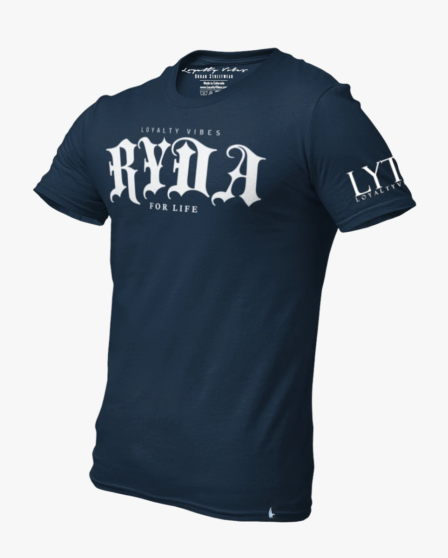 Loyalty Vibes Ryda For Life Tee Navy