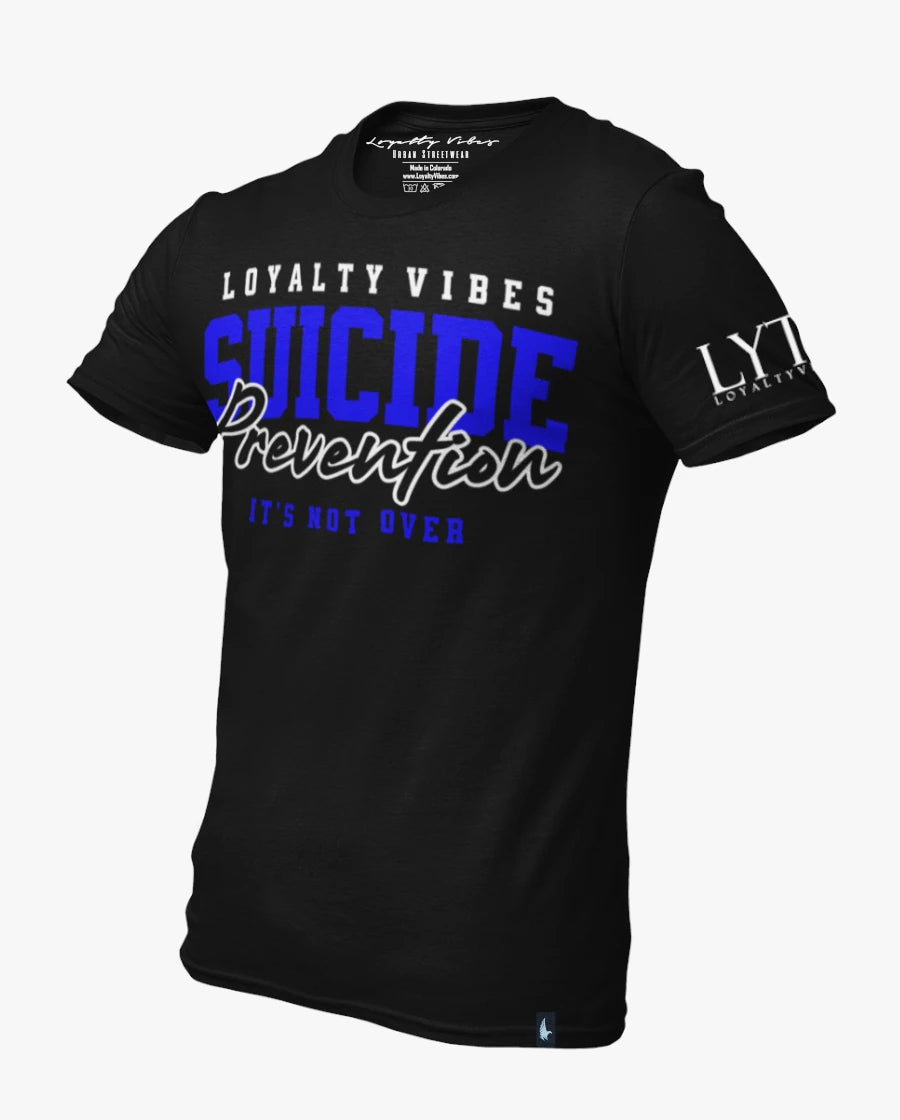 Loyalty Vibes Suicide Prevention Not Over Tee Black Blue